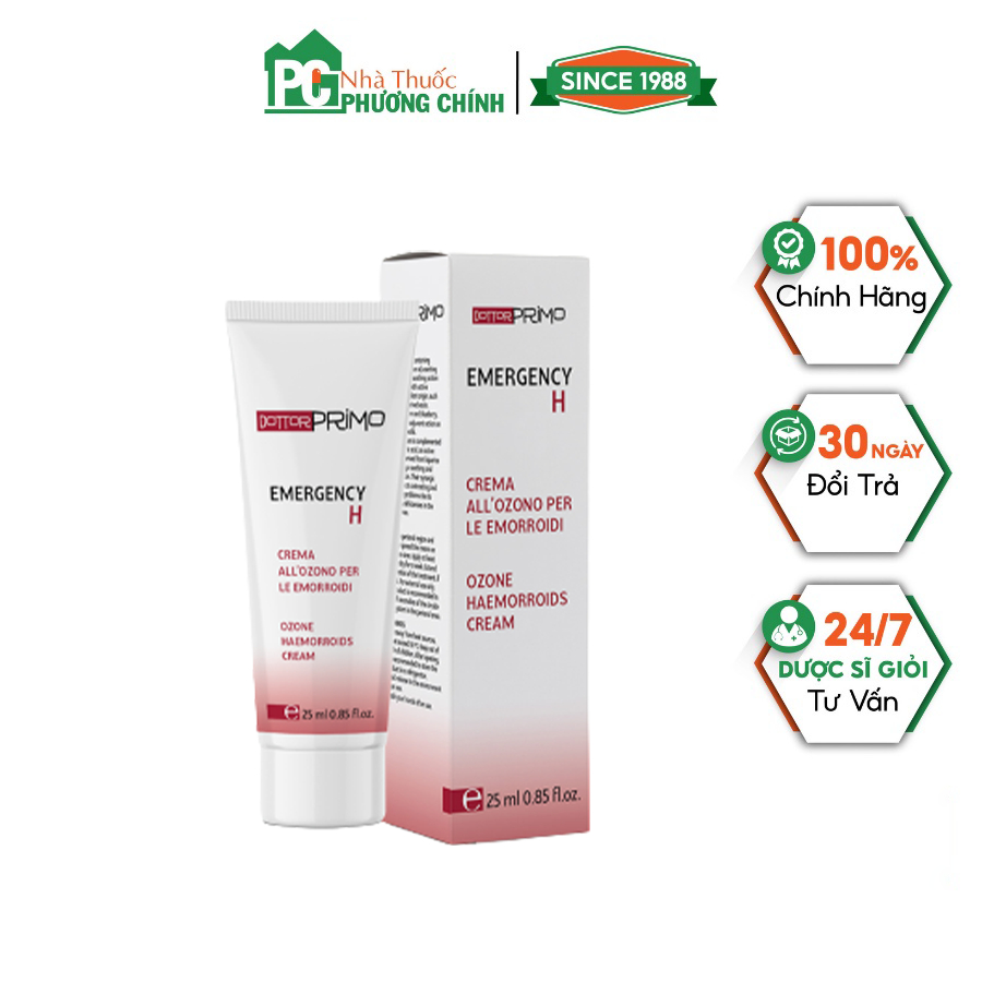 Kem Bôi Trĩ Dottorprimo Emergency H - Hỗ Trợ Giảm Đau Rát, Ngứa, Nứt Hậu Môn (Tuýp 25ml)