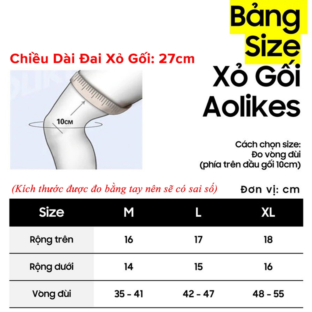 Bó Gối Đai Bảo Vệ Đầu Gối, Khớp Gối Đàn Hồi Đa Chiều Thể Dục, Chạy Bộ, Đạp Xe, Bóng Đá  AL7718 Chính Hãng Aolikes