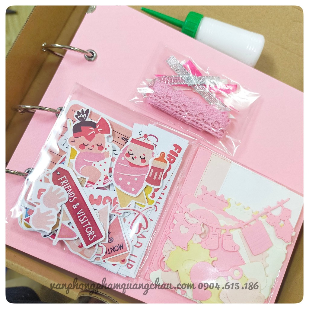 Set nguyên liệu scrapbook, album thai kỳ, baby cho mẹ và bé