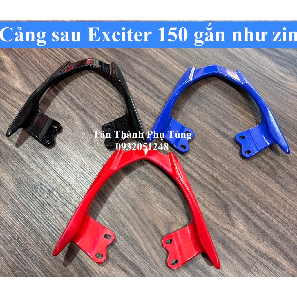 Cảng sau gắn Exciter 150 như zin: Đen, đỏ, xanh