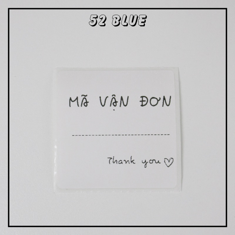 Set 50 tem giao hàng có keo dán in sẵn, hoá đơn bán hàng, có in theo yêu cầu 52BLUE.