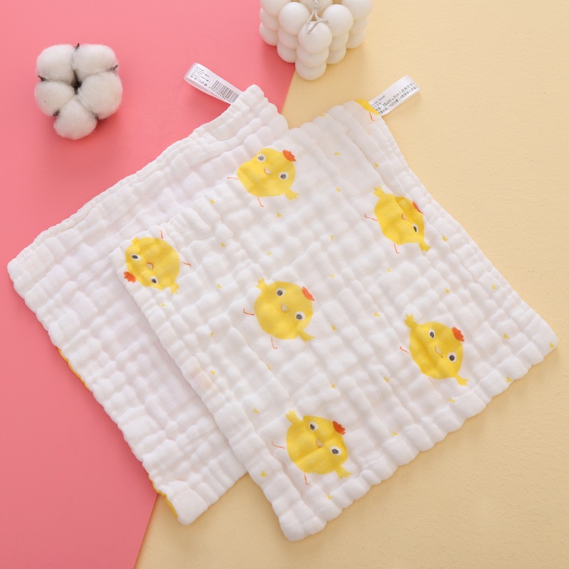 Khăn xô nhăn 6 lớp chất liệu sơi tre organic an toàn cho bé, khăn sữa, khăn mặt 25x25 cho bé chọn mẫu