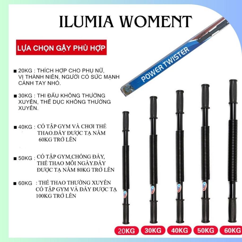 Gậy lò xo tập cơ tay Dụng cụ bẻ tăng lực tay vai xô cơ ngực gym thể thao hiệu quả ILUMIA WOMEN