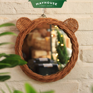 Gương mây tròn tai gấu dễ thương MAYHOUSE CRAFT&DECOR decor trang trí tường