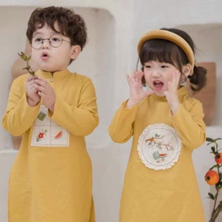  Áo Dài Cho Bé Áo Dài Tết Cho Bé Trai Bé Gái Chất Vải Mềm Mịn Họa Tiết Thêu Xinh Kèm Quần Lụa Cực Đáng Yêu Cho Bé 