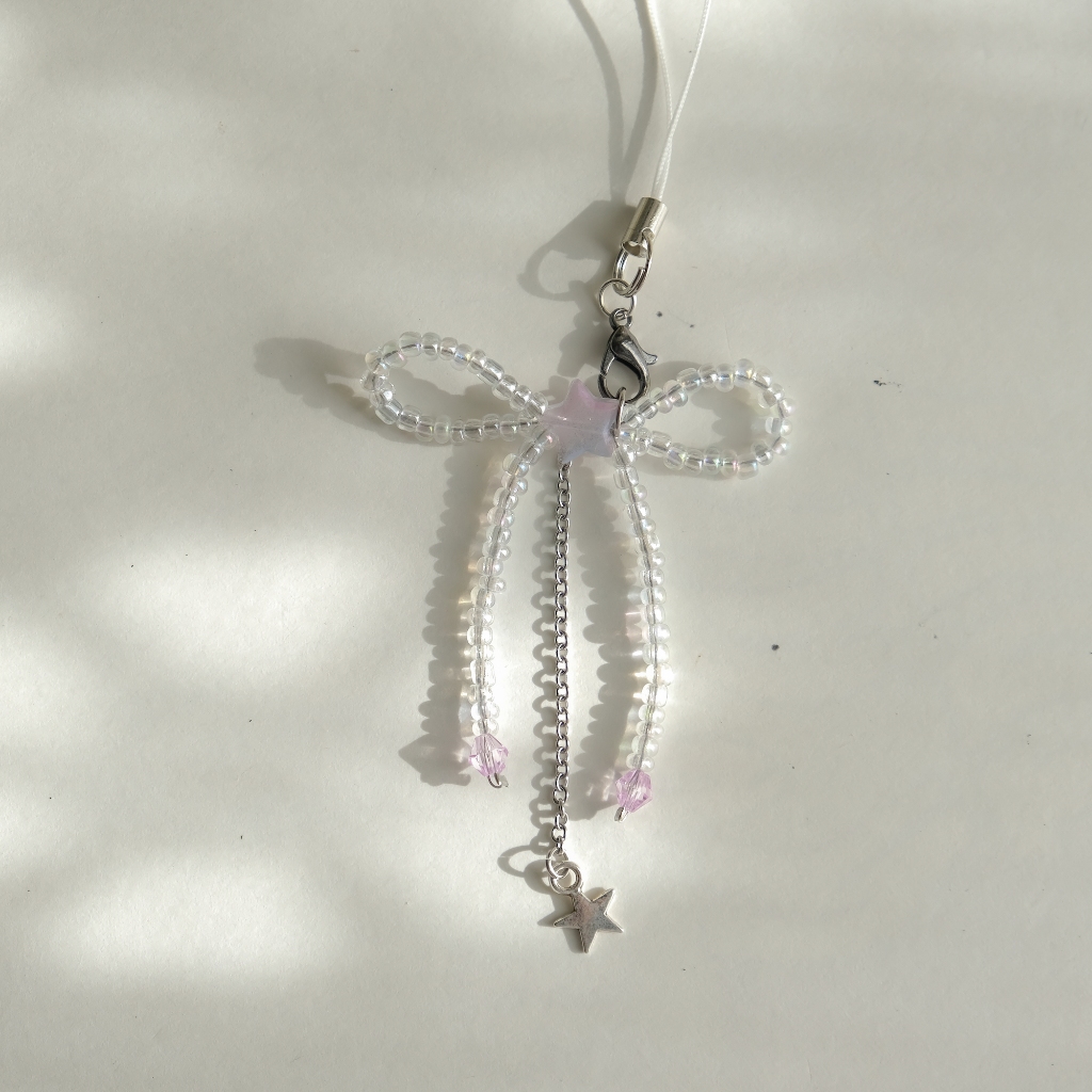 Móc khoá / keychain/ dây treo điện thoại hoạ tiết nơ ngôi sao màu pastel đáng yêu  MK11.23