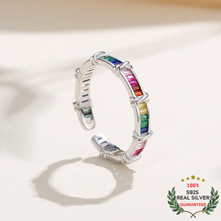 Nhẫn bạc s925 cầu vồng rainbow xinh xắn | nhẫn nữ bạc 925 thời trang