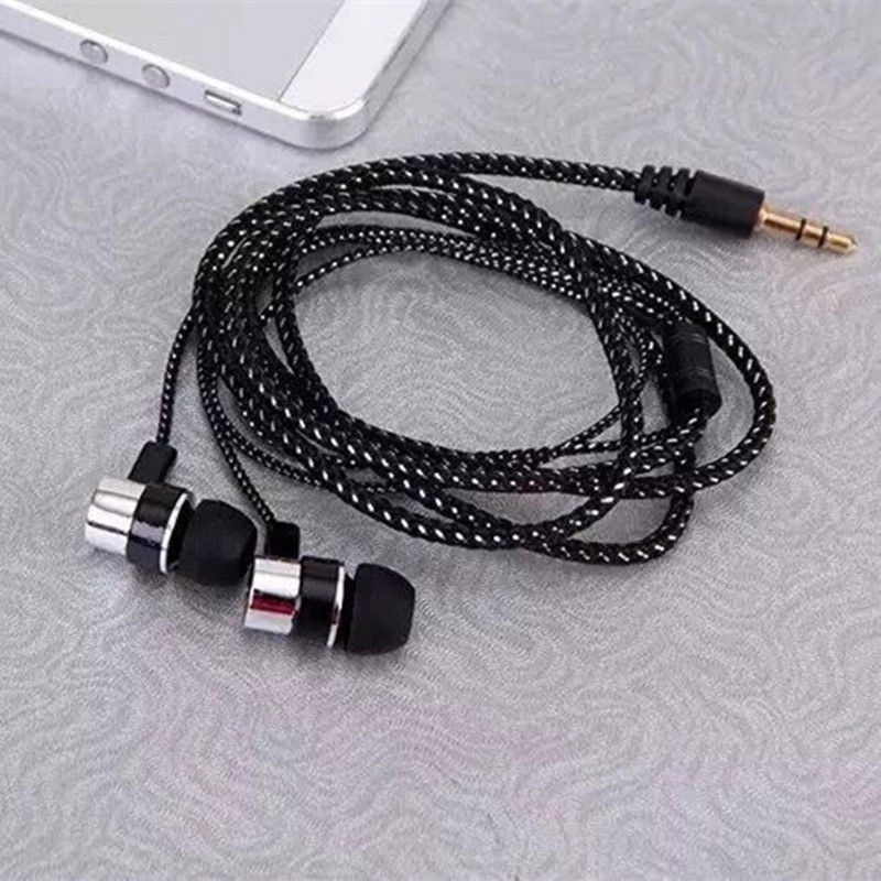 Tai nghe in ear kim loại dây dù chống rối Super Bass