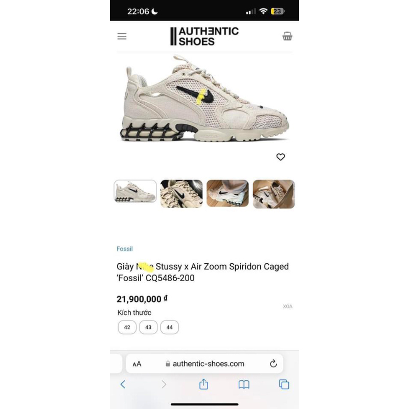 Pass giày ni ke size 39