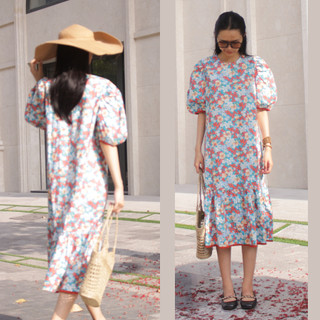 Đầm hoa vải thô Lụa- mùa hè măc đi biển đáng yêu- XÍN Fashion Design