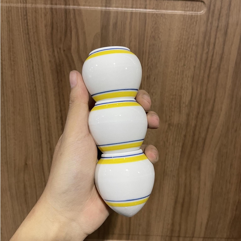 Cóng sứ chim chòe than , chòe lửa hàng Bát Tràng mẫu cầu vòng gắn sẵn tai