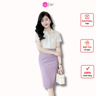 Set sơ mi ngắn tay chân váy body công sở Evalover