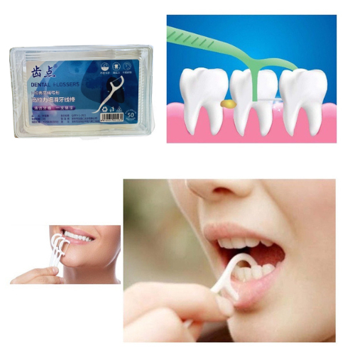 Tăm Chỉ Nha Khoa Dental Flossers Làm Sạch Răng Và Mảng Bám Hộp 50 Cây