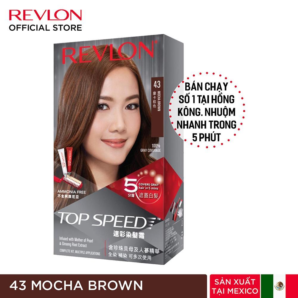 [QUÀ TẶNG - HSD 1/2024] Nhuộm tóc phủ bạc Revlon TopSpeed dành cho nữ 120ml - TOP43 Nâu Ánh Đồng