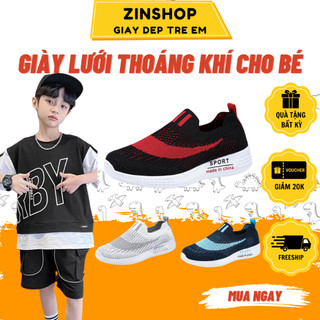 Giày Lưới Cho Bé Trai Bé Gái Thoáng Khí Chống Trượt Giày Lười Nhiều Màu Cho Bé 4-15 Tuổi G199 Zinshopkid