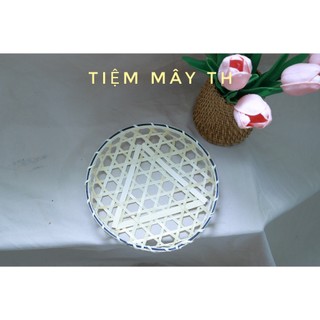 Rổ tre đan thưa tròn TIỆM MÂY TH đựng hoa quả, bánh kẹo, trang trí