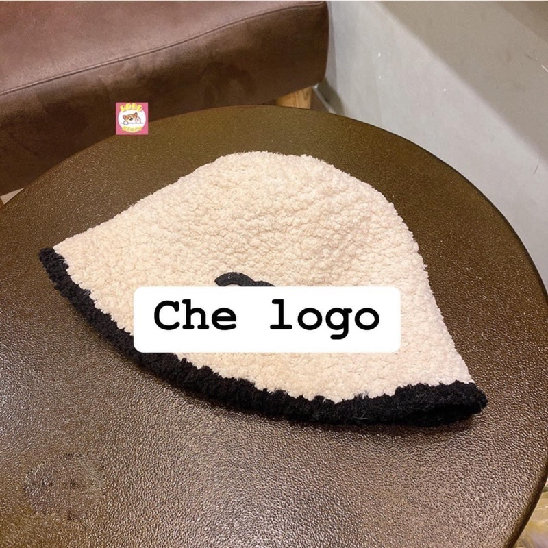 MŨ LEN LÔNG CỪU VIỀN ĐEN BE CHA-NEL