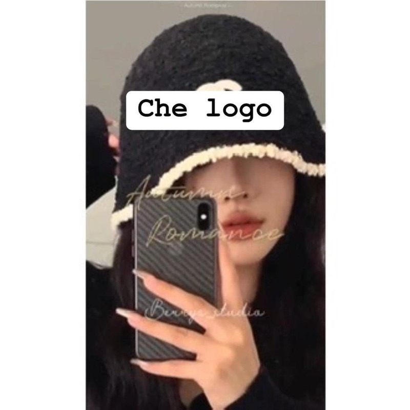 MŨ LEN LÔNG CỪU VIỀN ĐEN BE CHA-NEL