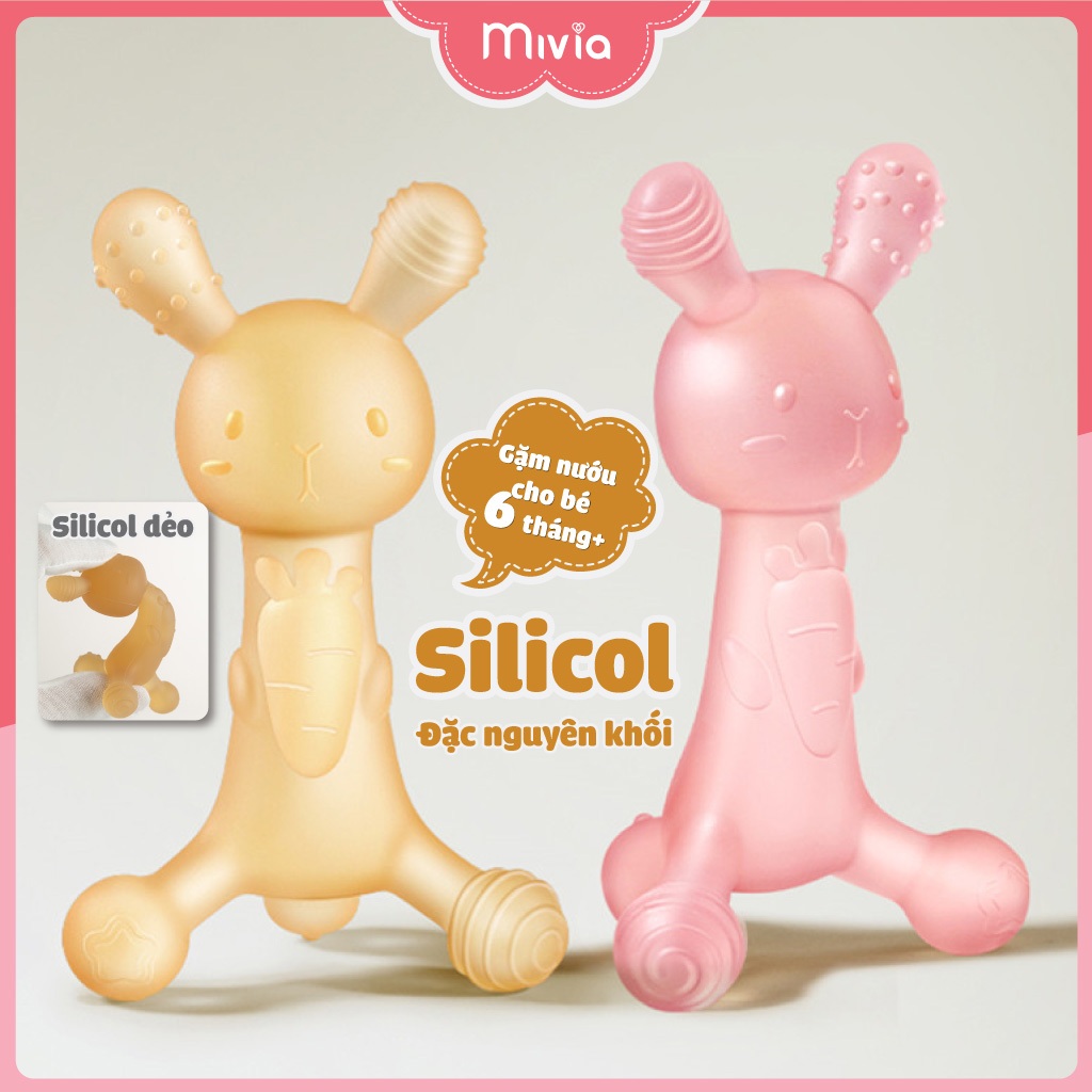 Ngậm nướu cho bé 5 tháng+, gặm nướu silicol dẻo hình thỏ, mèo đáng yêu, dùng rất tốt khi bé mọc răng