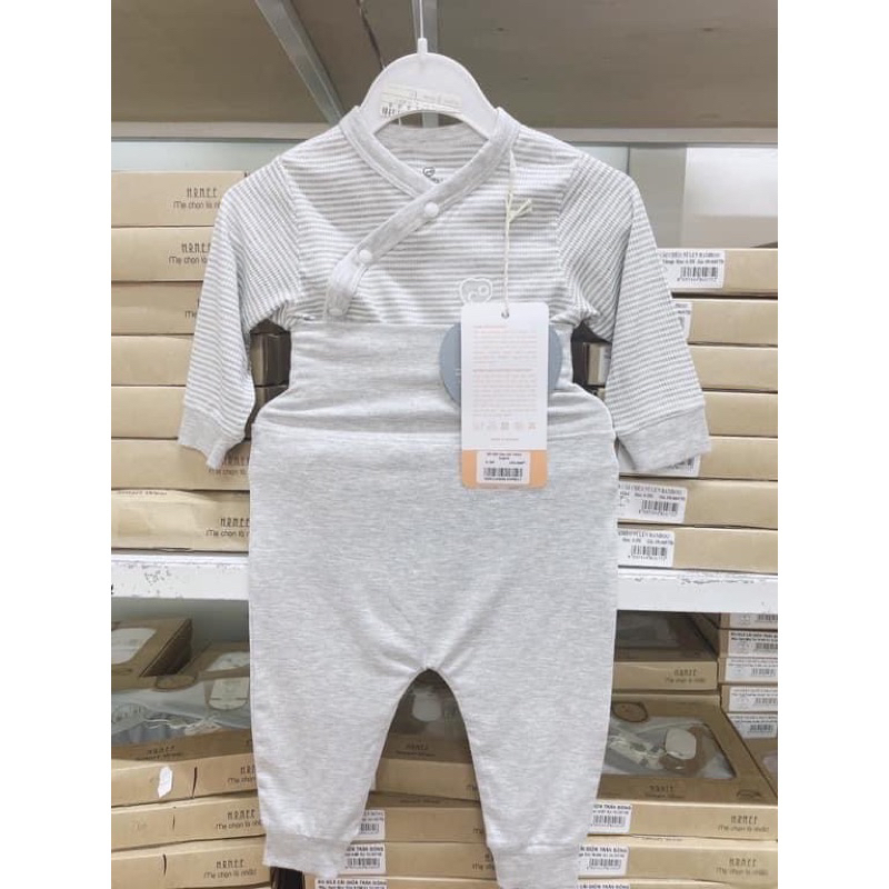 Bộ sơ sinh dài tay cài chéo 0-6 tháng - chất bambo - Bu Siro - Bu sơ sinh newborn 2023