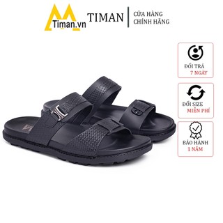 Dép nam đẹp quai ngang kiểu quai hậu chất liệu da tông lê cao cấp bảo hành 1 năm DL46 TIMAN