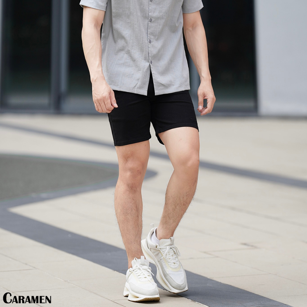 Quần Short Đùi Kaki CARAMEN Form Trên Gối Co Giãn Lưng Thun Thoải Mái
