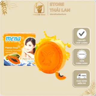 Xà phòng thảo dược mena đu đủ 75gr - sạch sâu, hỗ trợ trắng da