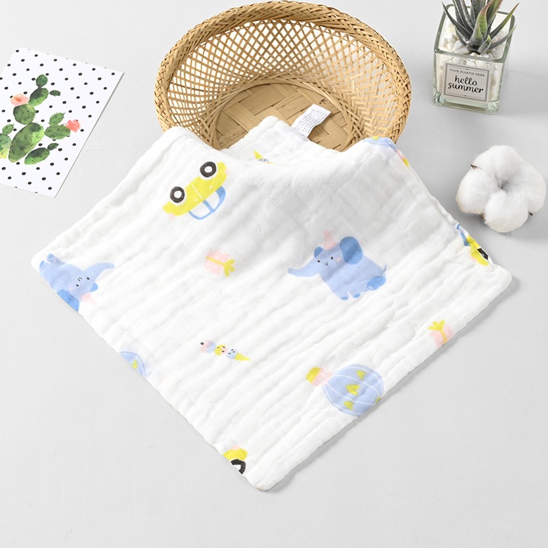 Khăn xô nhăn 6 lớp chất liệu sơi tre organic an toàn cho bé, khăn sữa, khăn mặt 25x25 cho bé chọn mẫu