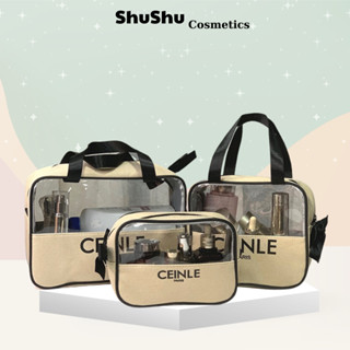 Túi Đựng Mỹ Phẩm CEINLE Cao Cấp, Túi Du Lịch Trong Suốt Vải Canvas Chống Thấm Nước