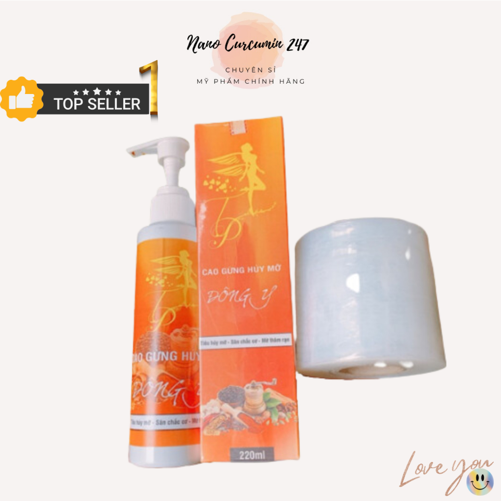 Cao Gừng Tan Mỡ Săn Chắc Cơ Cao Hủy Mỡ Đông Y Làm Mờ Thâm Mụn 220ml Tặng Kèm Nilon Ủ Nóng