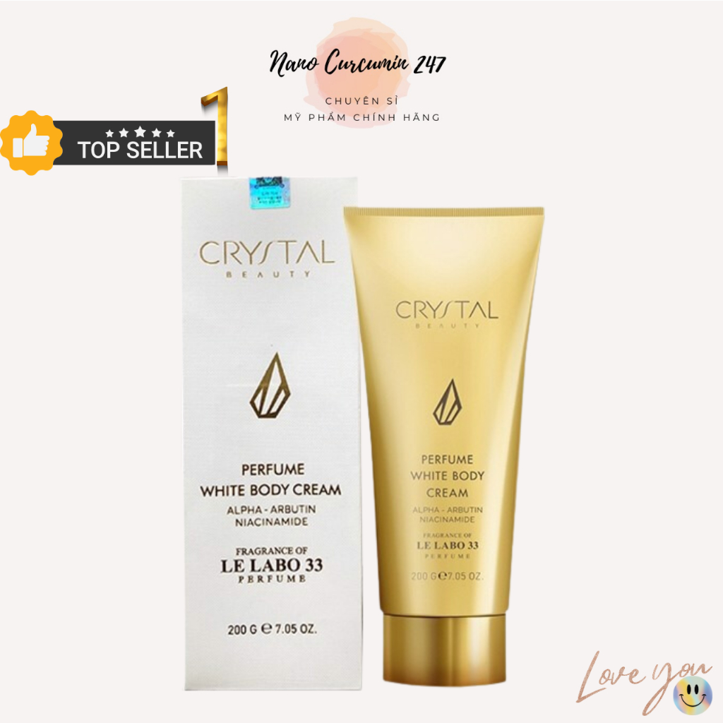 Kem Dưỡng Trắng Da Toàn Thân Crystal Beauty Perfume White Body Cream Tặng 1 Tuýp Mini