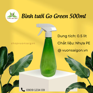 Bình tưới Go Green 0.5 lít, phun xịt mạnh, nhựa nhẹ bền, tưới hoa cảnh, phun làm tóc (Vườn Sài Gòn - Vuon Sai Gon)