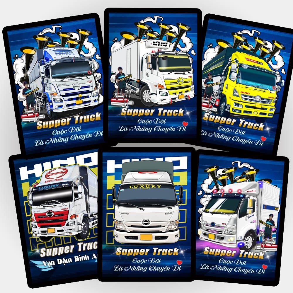 Tranh Poster Xe Tải HINO 300, Hino 500, FC 500, Hino FL, Đầu kéo 700 treo tường nhiều kích thước