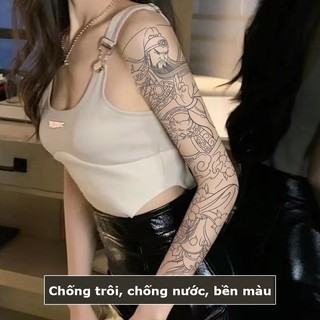 Hình xăm 15 ngày chống nước QB-001, hình xăm giả tạm thời full cánh tay cực chất