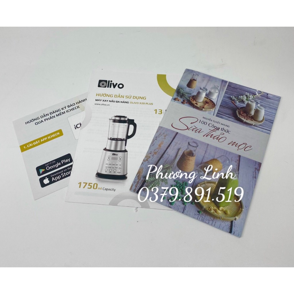 Máy làm sữa hạt Olivo X20 Plus Dung tích 1.75L - Hàng chính hãng - Bảo hành 24 tháng