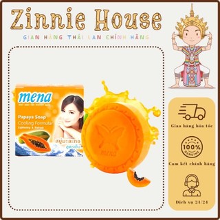 Xà phòng thảo dược mena đu đủ 75gr - sạch sâu, hỗ trợ trắng da