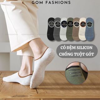 Tất lười nam có đệm silicon chống tụt gót GOMTAT, chất liệu cotton êm chân kháng khuẩn - MIA-1402-1DOI