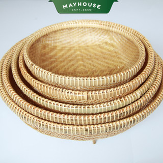 Rổ tre đựng rau củ đan kỹ bền chịu nước không ẩm mốc phụ kiện chụp ảnh MAYHOUSE CRAFT&DECOR
