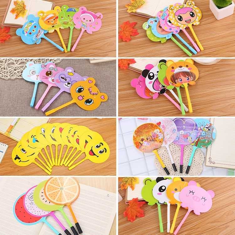 Bút Bi Quạt Nhựa Nhiều Hình Cầm Tay Dễ Thương