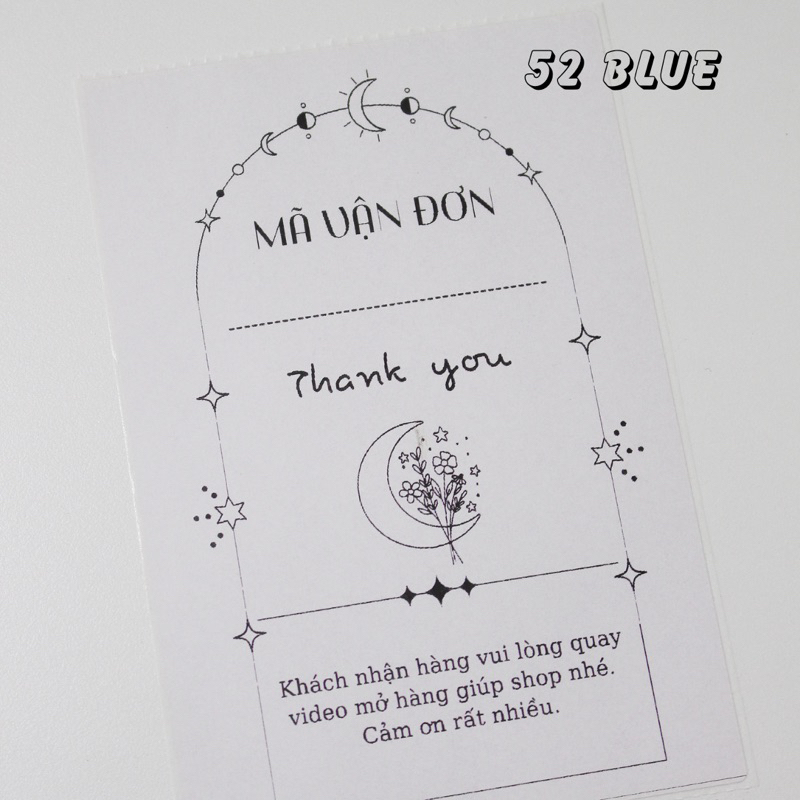 Set 50 phiếu giao hàng có keo dán in sẵn, hoá đơn bán hàng, có in theo yêu cầu 52BLUE.
