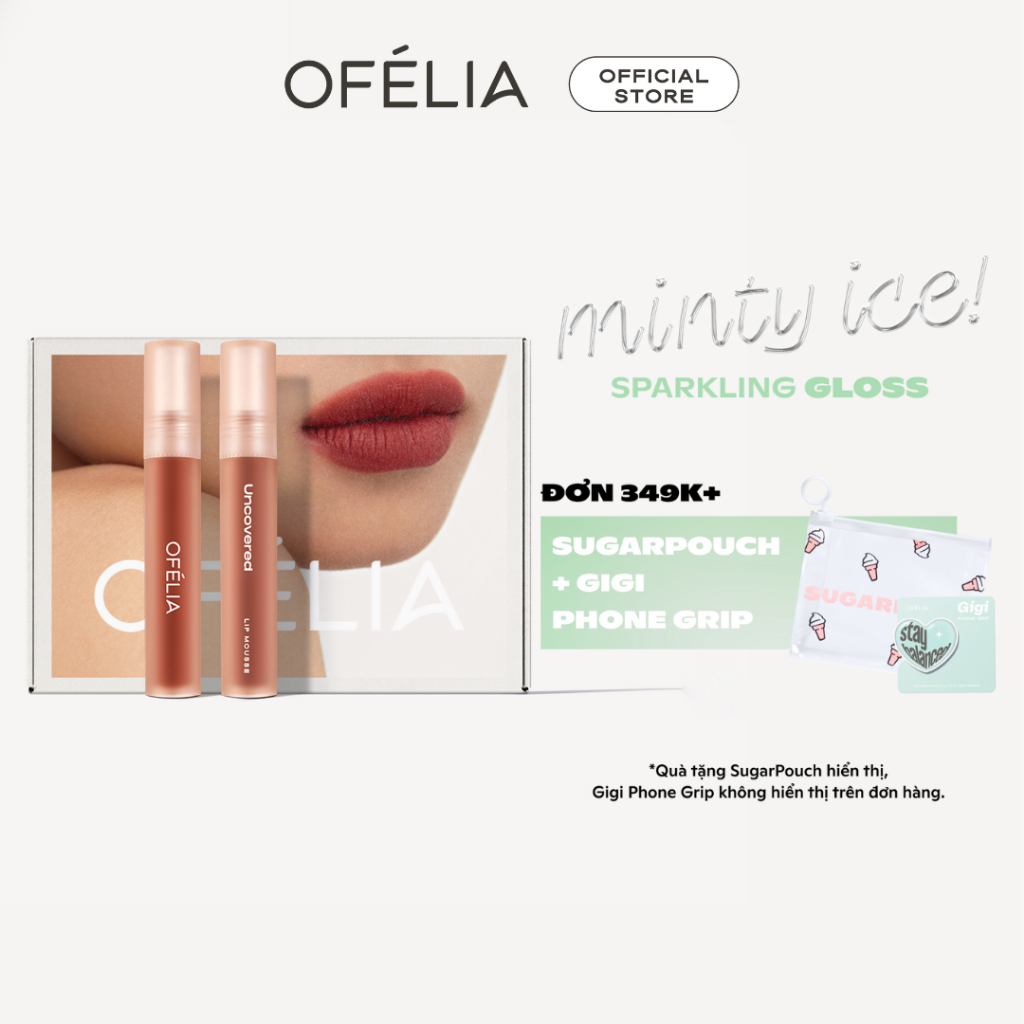 Combo 2 son kem OFÉLIA Uncovered Lip Mousse - Chapter 01 (2x4.3g)