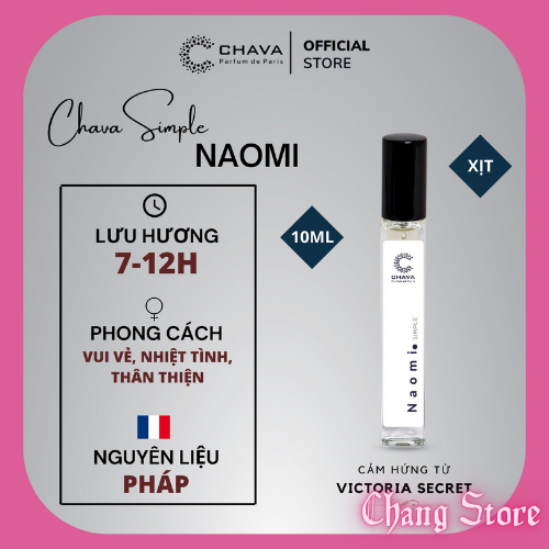 Nước hoa nữ CHAVA NAOMI 10ml dạng xịt chính hãng dành cho Nữ - theo Tiêu Chuẩn Pháp (lưu hương 8-12h) Changstore