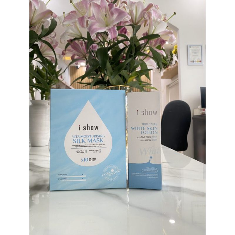 Mặt Nạ Lụa iShow Dưỡng Ẩm Làm Trắng Da Phục Hồi Da Hư Tổn - iShow Vita Silk Mask, Hộp 10 Miếng Mặt Nạ Lụa