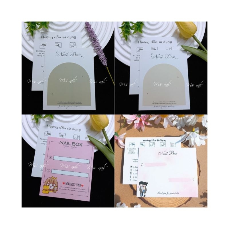bìa nailbox thẻ nail box, tag nail box, bìa đựng móng tay