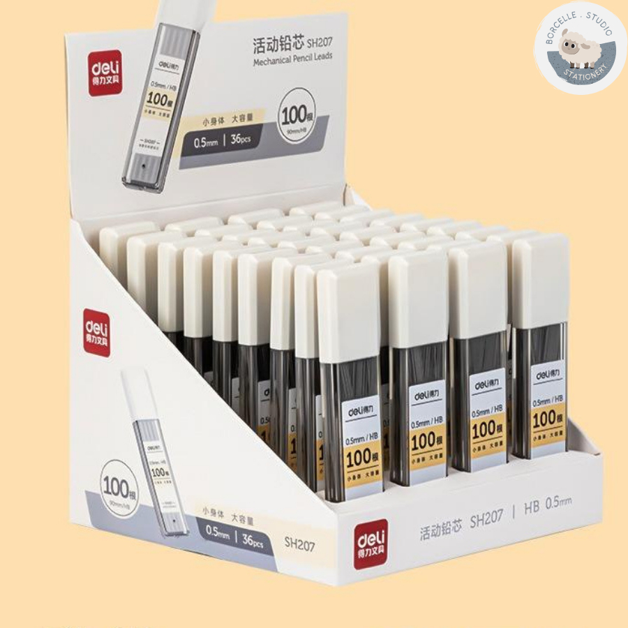Hộp 100 ngòi chì kimm Deli chính hãng 2B 0.5mm