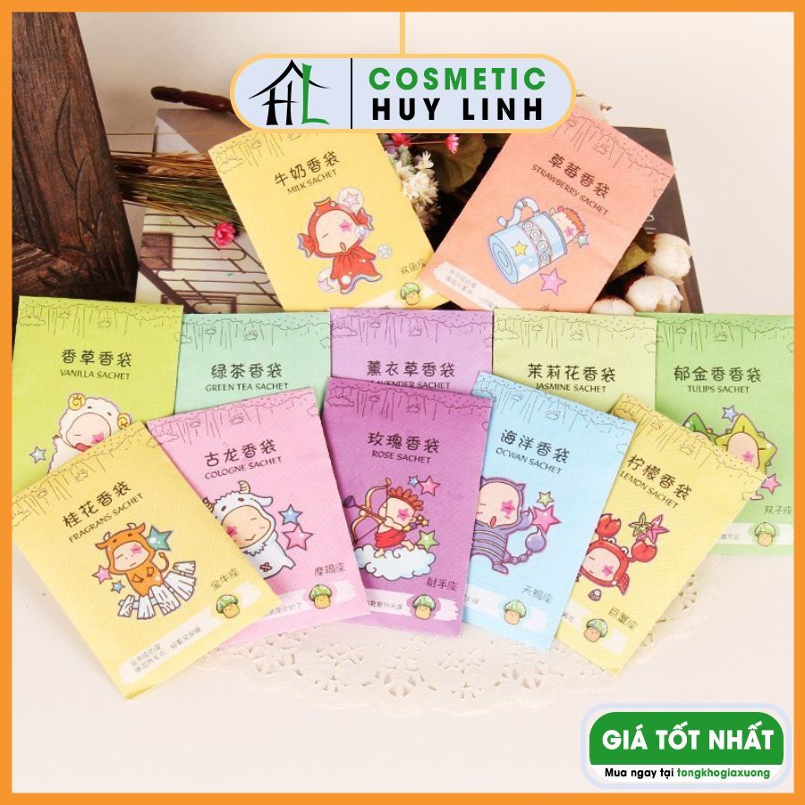 Túi thơm thảo mộc thiên nhiên kèm móc treo loại vỏ màu - Túi thơm treo tủ quần áo nhỏ gọn (FB02)