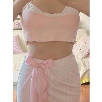 Cornpink House ❥ 𝓙𝓮𝓷𝓷𝓲𝓮 | Bộ đồ bơi bikini hai mảnh | Kèm mút | Chân váy màu tím kèm quần | Đồ bơi nữ mùa hè