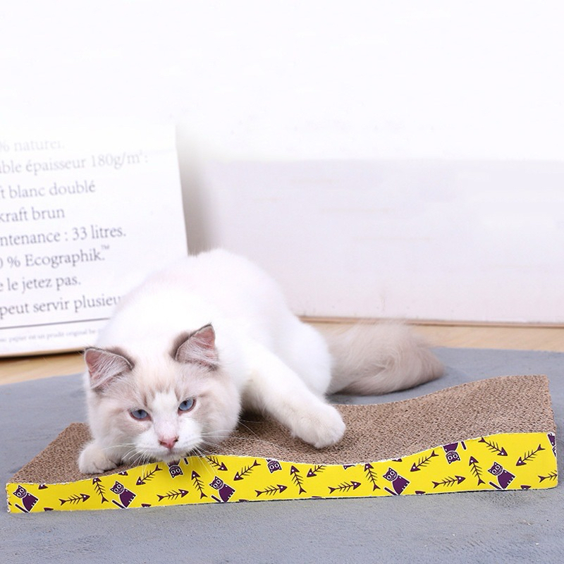 Bàn Cào Móng Carton Hình Chữ Nhật Cho Mèo - TẶNG KÈM CATNIP BẠC HÀ