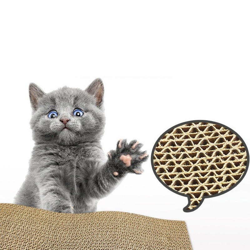 Bàn Cào Móng Carton Hình Chữ Nhật Cho Mèo - TẶNG KÈM CATNIP BẠC HÀ