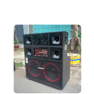 Loa kéo khủng long 5 tấc đôi gập 8 đường tiếng công sất cực lớn, kèm 2 micro UHF kim loại chống hú, set tần số